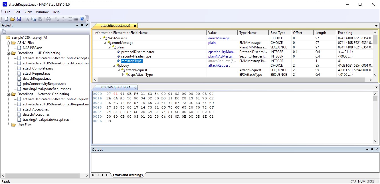 Tracking the fields of a NAS message